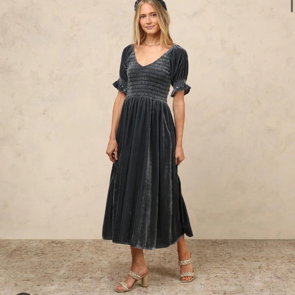 Noralee velvet midi dress